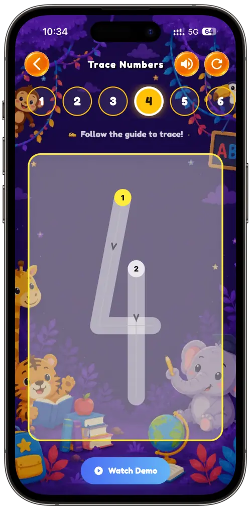 Learning app for toddlers with age-appropriate educational content
